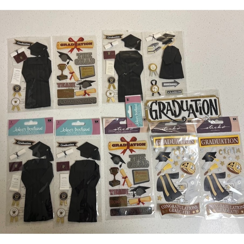 Vintage Jolee's Boutique Graduation Theme Scrapbook Sticker Sheets Lot‎